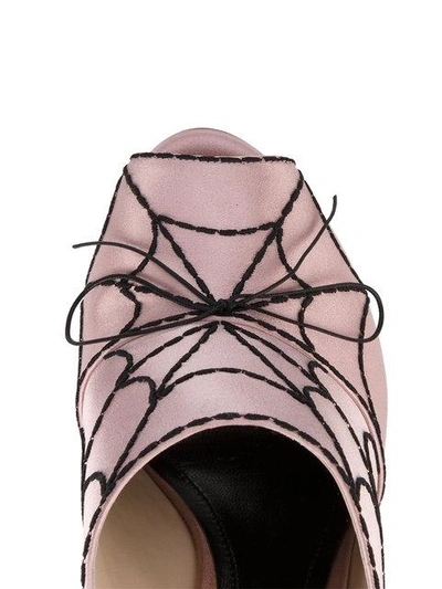 Shop Marco De Vincenzo Spider Web Mules In Pink