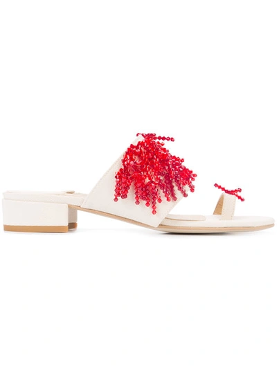 Rosie Assoulin Embellished Sandals In Red