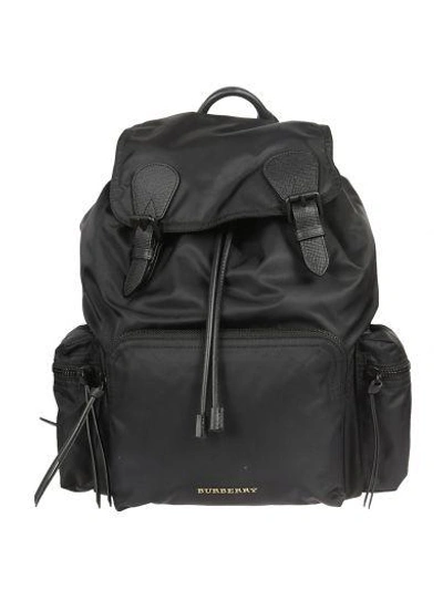 Shop Burberry Logo Plaque Backpack In Black