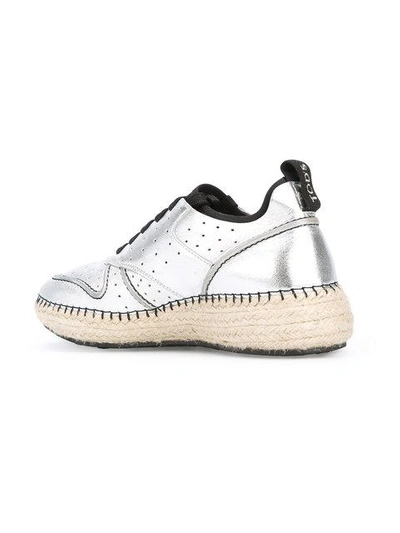 Shop Tod's Braided Sole Sneakers In Grey