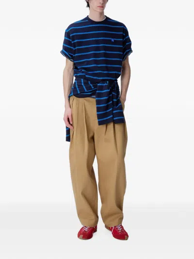 Ader Error Striped T-shirt In Blue