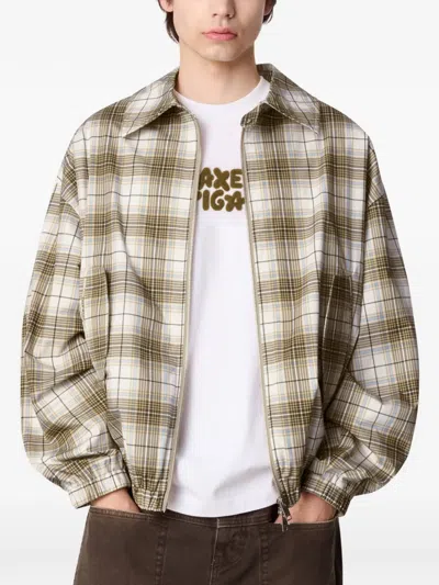 Axel Arigato Terra Check-pattern Jacket In Neutral