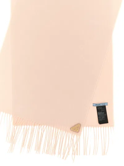 Prada Sciarpa In Seta E Cashmere In Pink