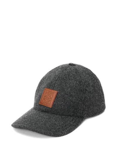 Loewe Patch Wool Cap In White