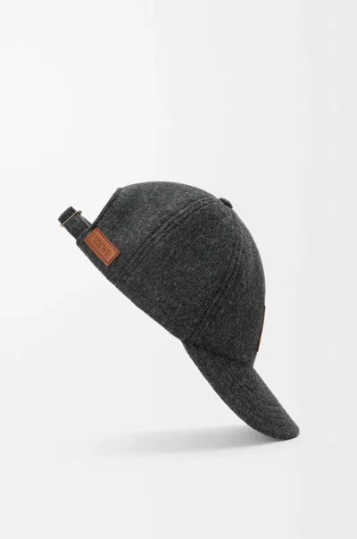 Loewe Patch Wool Cap In White