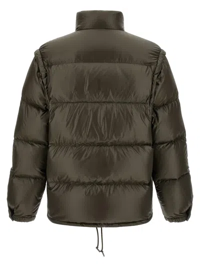 Prada Recycled Polyamide Quilted Down Jacket In Gray