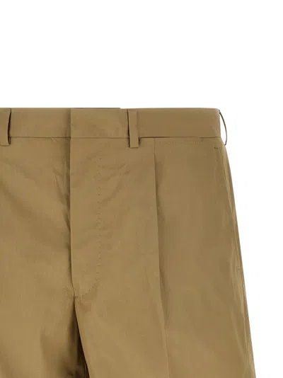 Prada Poplin Bermuda Shorts In Brown