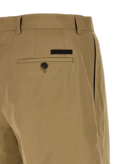 Prada Poplin Bermuda Shorts In Brown