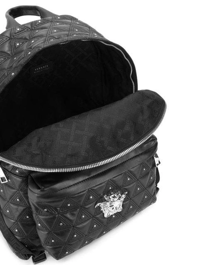 Shop Versace Quilted Medusa Backpack