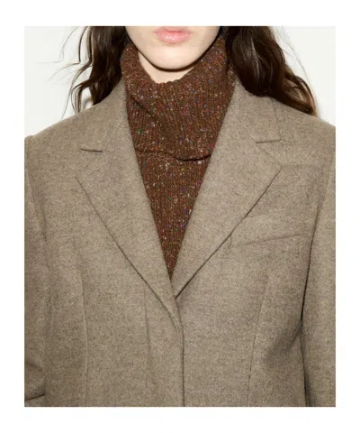 Maxco. Single-breasted Wool-blend Coat In Gray