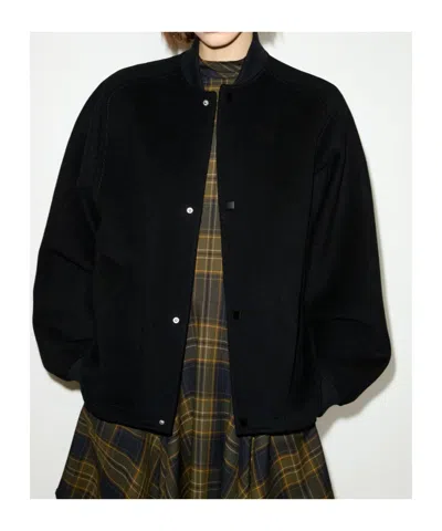 Maxco. Double-woven Wool Bomber Jacket In Black