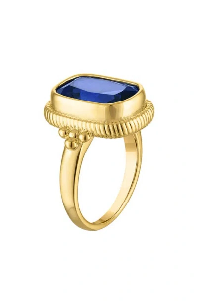 Fzn Lab Created Sapphire Statement Ring In Yellow