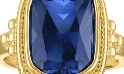 Fzn Lab Created Sapphire Statement Ring In Yellow