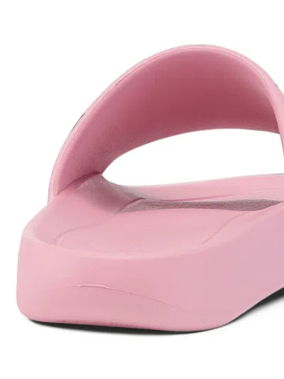 Mcm Monogram-print Slides In Pink