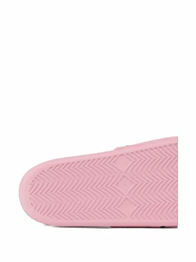 Mcm Monogram-print Slides In Pink