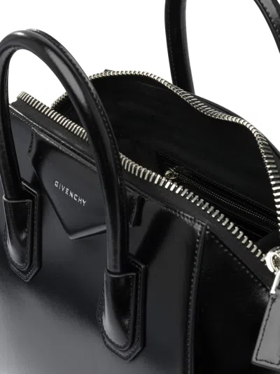 Givenchy Antigonia Black Calf Leather Cotton Acrylic Handbag In Black