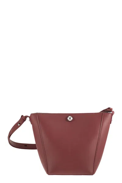 Weekend Max Mara Leather Shoulder Bag In Burgundy