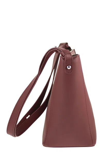 Weekend Max Mara Leather Shoulder Bag In Burgundy