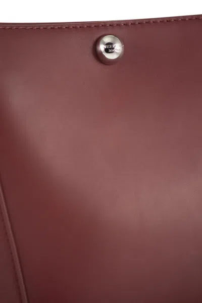 Weekend Max Mara Leather Shoulder Bag In Burgundy
