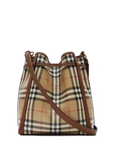Burberry Small Drawstring Bucket Bag In Brown