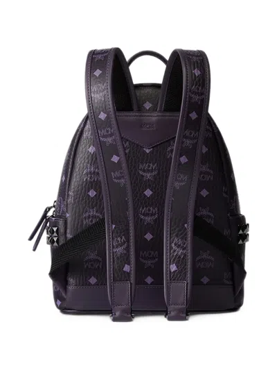 Mcm Stark Side Studs Backpack In Visetos In Black
