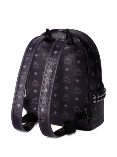 Mcm Stark Side Studs Backpack In Visetos In Black