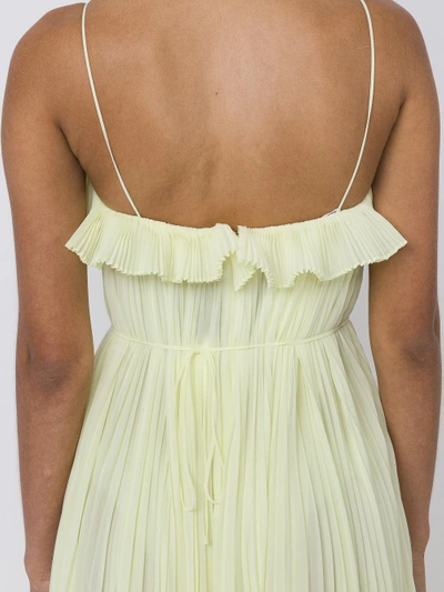 Shop Adam Lippes Sleeveless Pleated Chiffon Gown