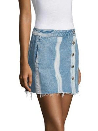 Shop 3x1 Higher Ground Distressed Denim Mini Skirt In Pinto