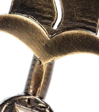 Shop Valentino Loveblade Brass Earring In Metallic