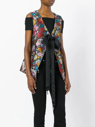 Shop Marques' Almeida Floral Tied Waistcoat In Blue