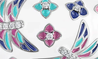 Fzn Enamel Dragonfly Bangle In White