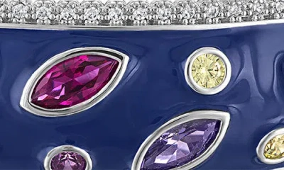 Fzn Crystal Enamel Bangle In White