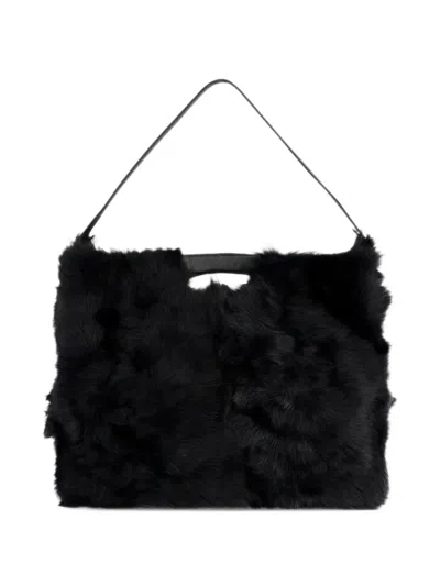 Bogner Shearling Logo-patch Shoulder Bag In Pattern
