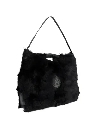 Bogner Shearling Logo-patch Shoulder Bag In Pattern