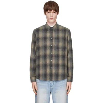 Coor Ombre Flannel One Pocket Checkered Shirt V.2 In Gray