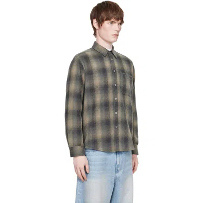 Coor Ombre Flannel One Pocket Checkered Shirt V.2 In Gray