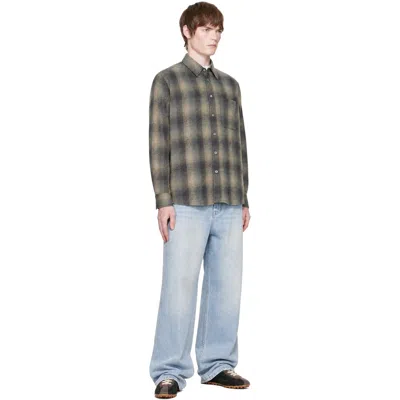 Coor Ombre Flannel One Pocket Checkered Shirt V.2 In Gray