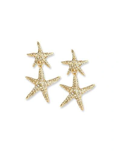 Oscar De La Renta Sea Star Golden Drop Earrings