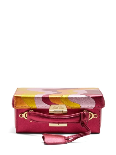 Mark Cross Grace Small Saffiano-leather Box Bag In Pink Multi