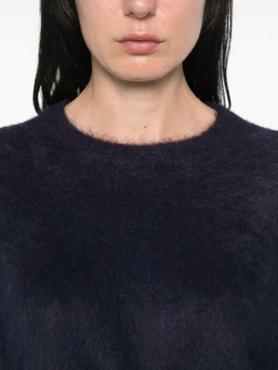Soft Goat Long-sleeved Pullover In Blue