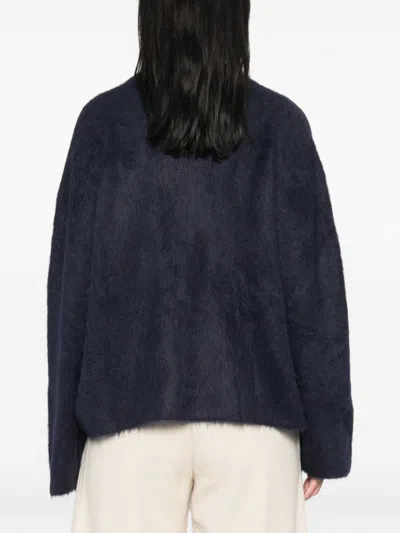 Soft Goat Long-sleeved Pullover In Blue