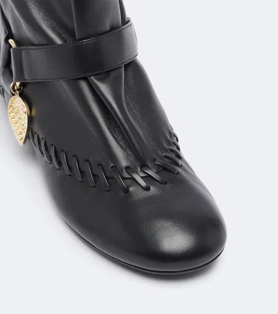 Pucci Leather Ankle Boots In Multi