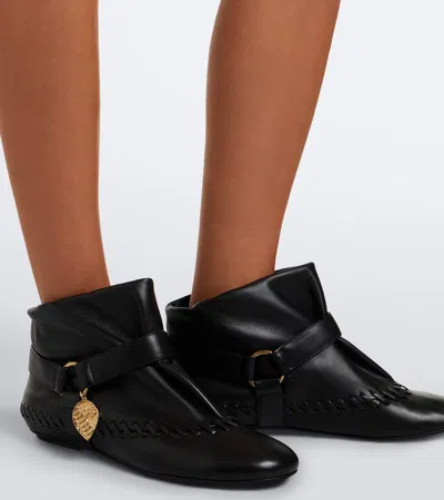 Pucci Leather Ankle Boots In Multi
