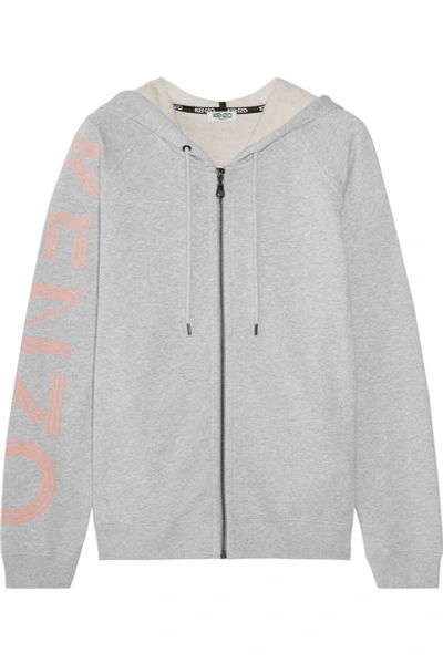 Shop Kenzo Printed French Cotton-terry Hooded Top