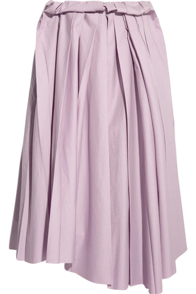 Marni Woman Pleated Cotton Midi Skirt Lilac