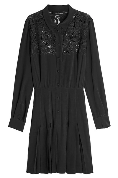 The Kooples Embroidered Shirt Dress In Black