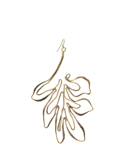 Rosie Assoulin Leaf-drop Earring In Antiqued-gold Tone