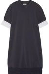 CLU Cotton poplin-trimmed jersey and striped Oxford mini dress