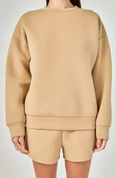 Grey Lab Relaxed Scuba Pullover In Brown