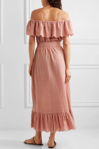 Shop Marysia Off-the-shoulder Ruffled Broderie Anglaise Cotton Dress